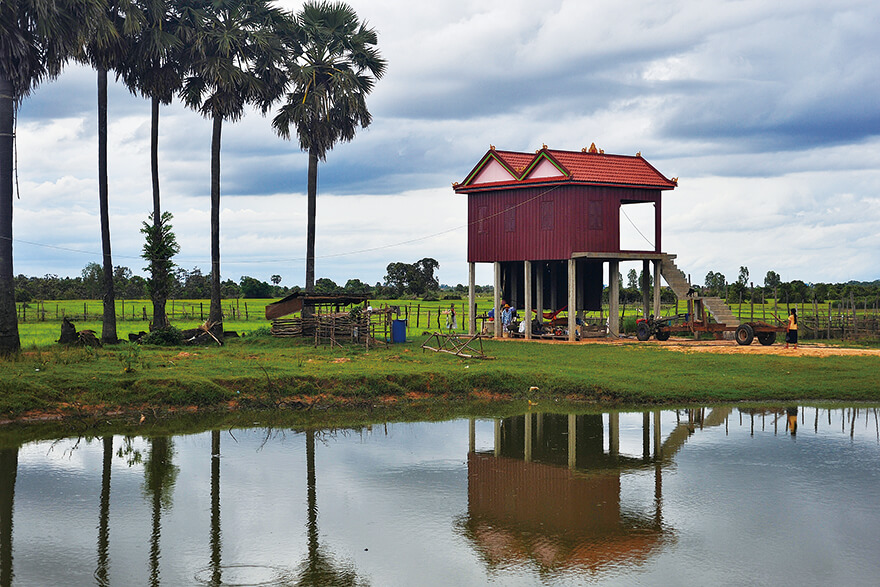 Sambor Prei Kuk遺跡群周辺の伝統的建築の家屋